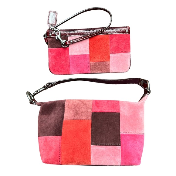 COACH - Groovy Suede Patchwork 
Mini Bag and Wallet SET - Picture 1 of 5